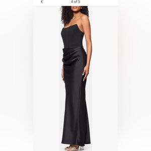 Betsy & Adam Black Strapless Dress